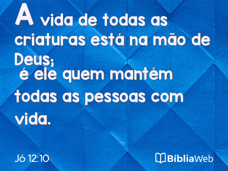Jó 12:10 em imagem para compartilhar