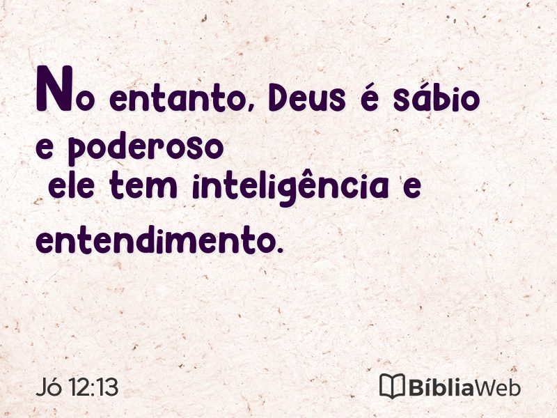 Jó 12:13 em imagem para compartilhar