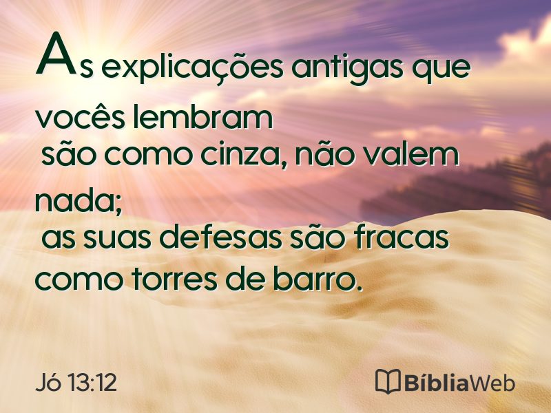 Jó 13:12 em imagem para compartilhar