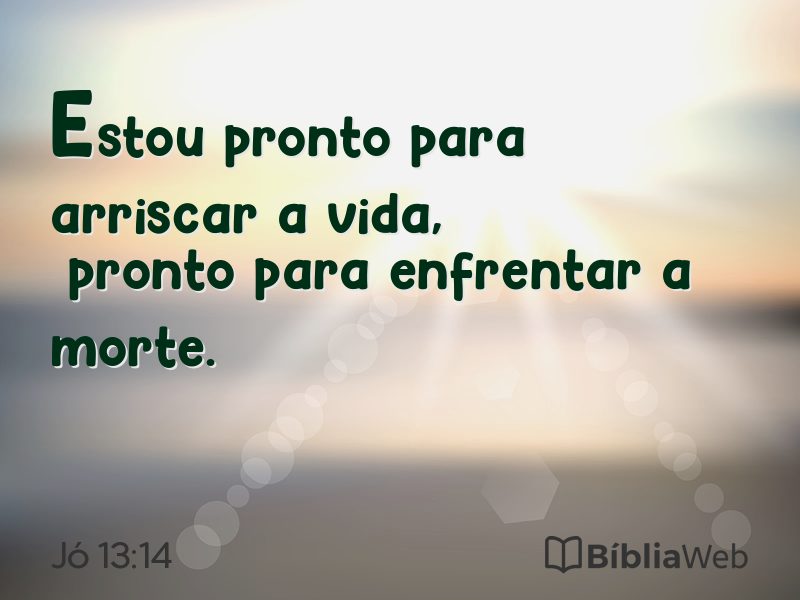 Jó 13:14 em imagem para compartilhar