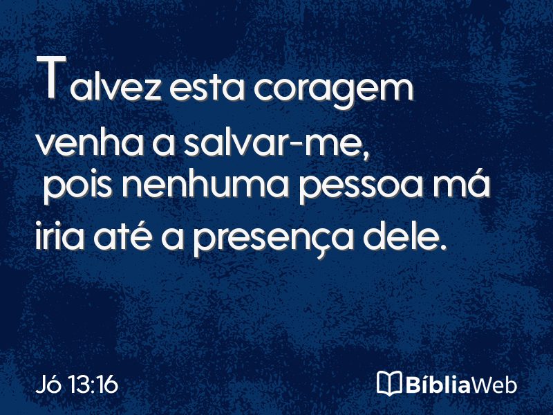 Jó 13:16 em imagem para compartilhar