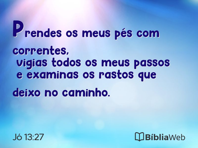 Jó 13:27 em imagem para compartilhar