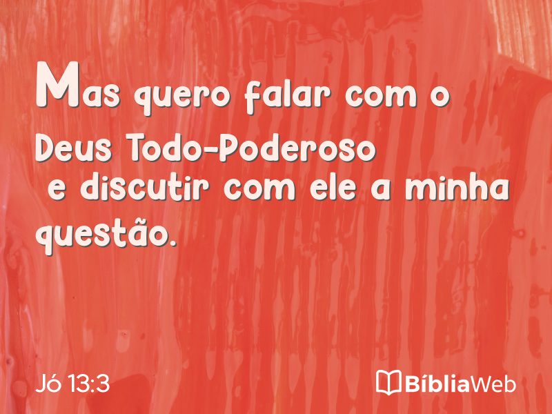 Jó 13:3 em imagem para compartilhar