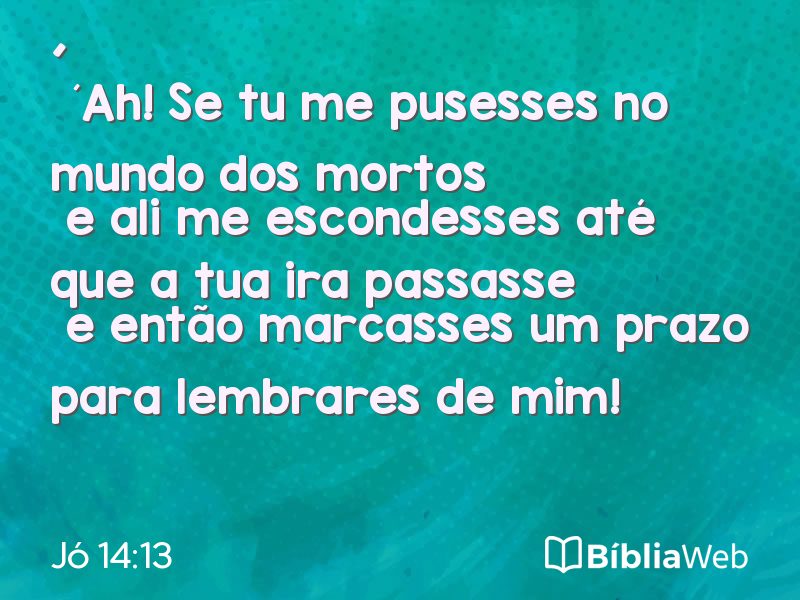 Jó 14:13 em imagem para compartilhar