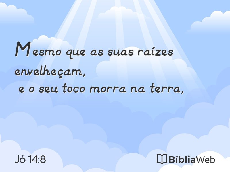 Jó 14:8 em imagem para compartilhar