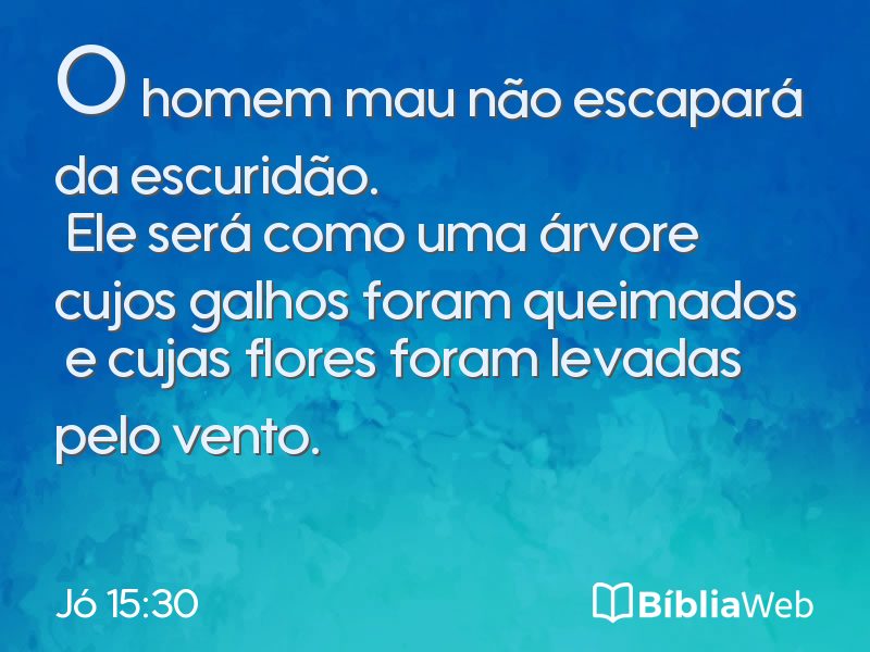 Jó 15:30 em imagem para compartilhar