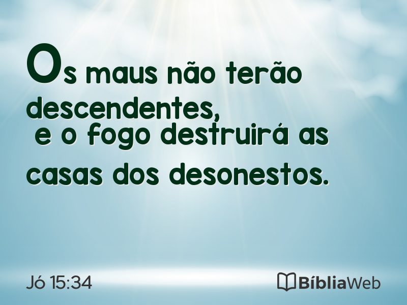 Jó 15:34 em imagem para compartilhar