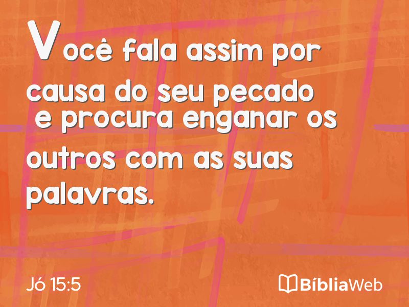 Jó 15:5 em imagem para compartilhar