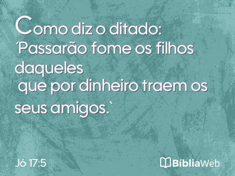 Jó 17:5 em imagem para compartilhar