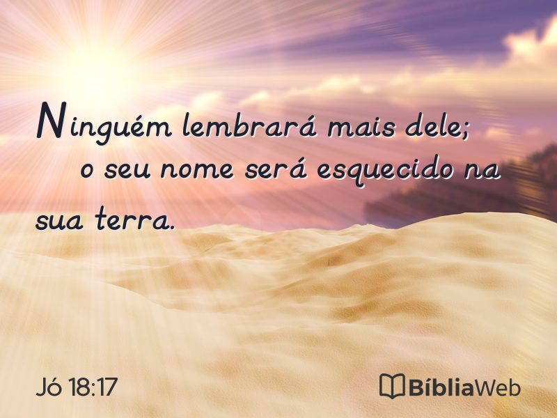 Jó 18:17 em imagem para compartilhar
