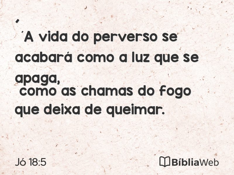 Jó 18:5 em imagem para compartilhar