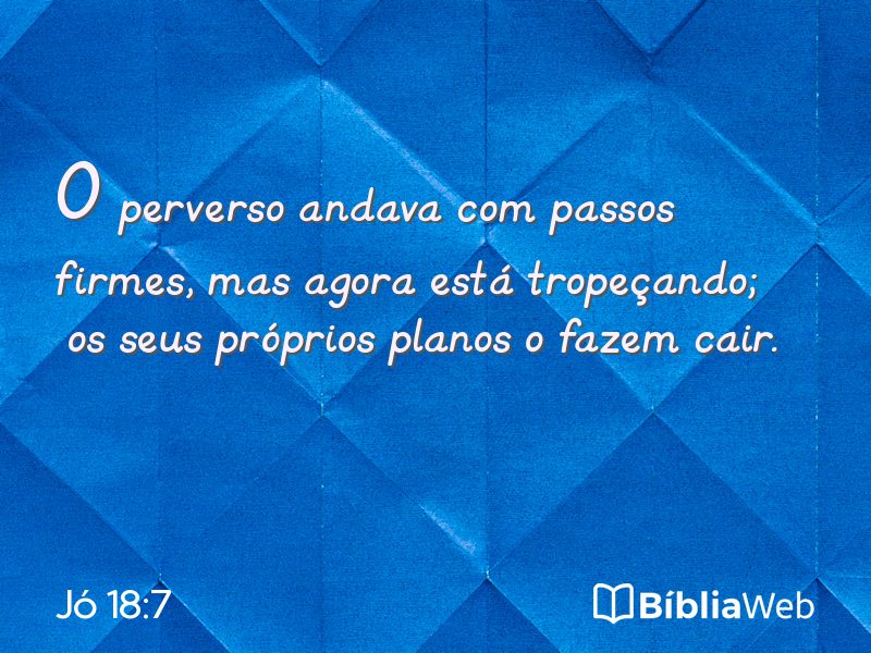 Jó 18:7 em imagem para compartilhar