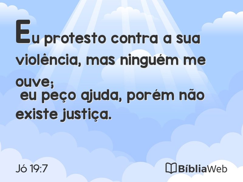 Jó 19:7 em imagem para compartilhar