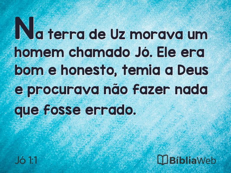 Jó 1:1 em imagem para compartilhar