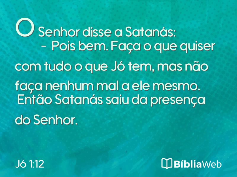 Jó 1:12 em imagem para compartilhar