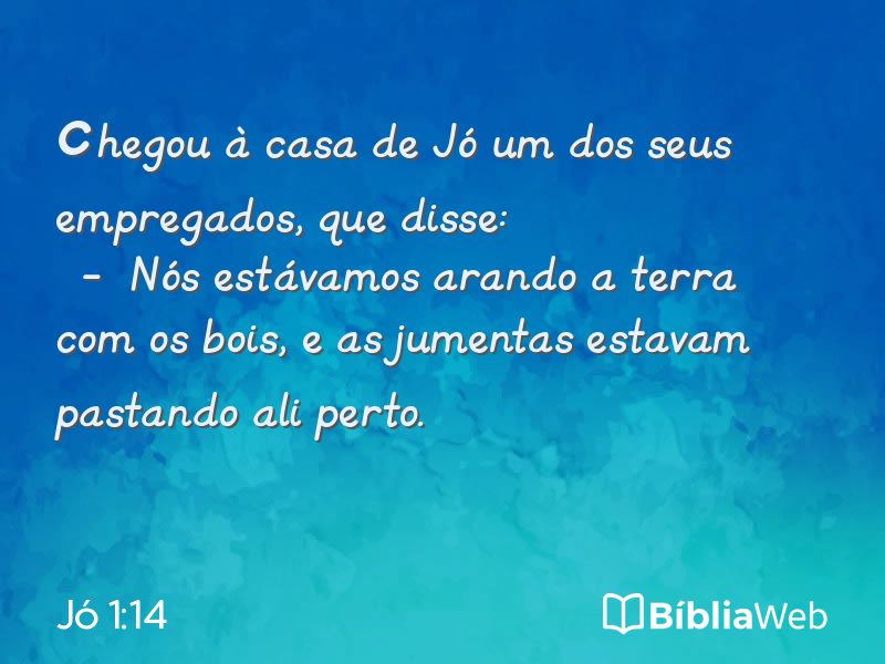 Jó 1:14 em imagem para compartilhar