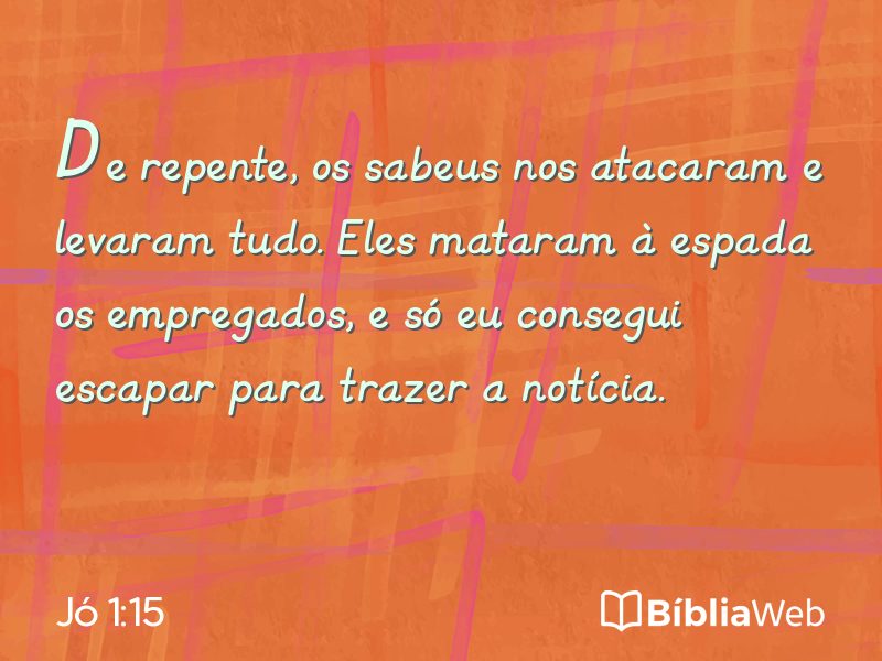 Jó 1:15 em imagem para compartilhar