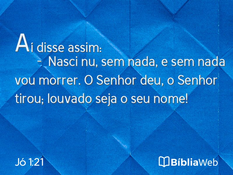 Jó 1:21 em imagem para compartilhar