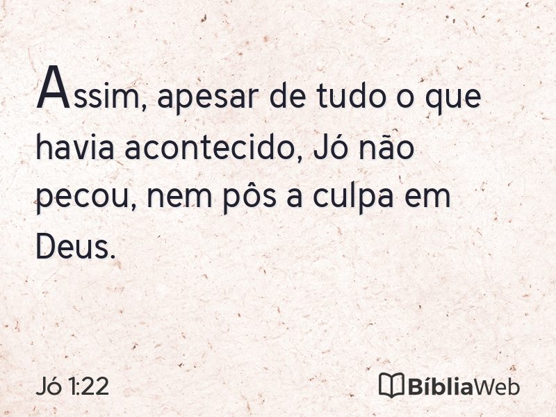 Jó 1:22 em imagem para compartilhar