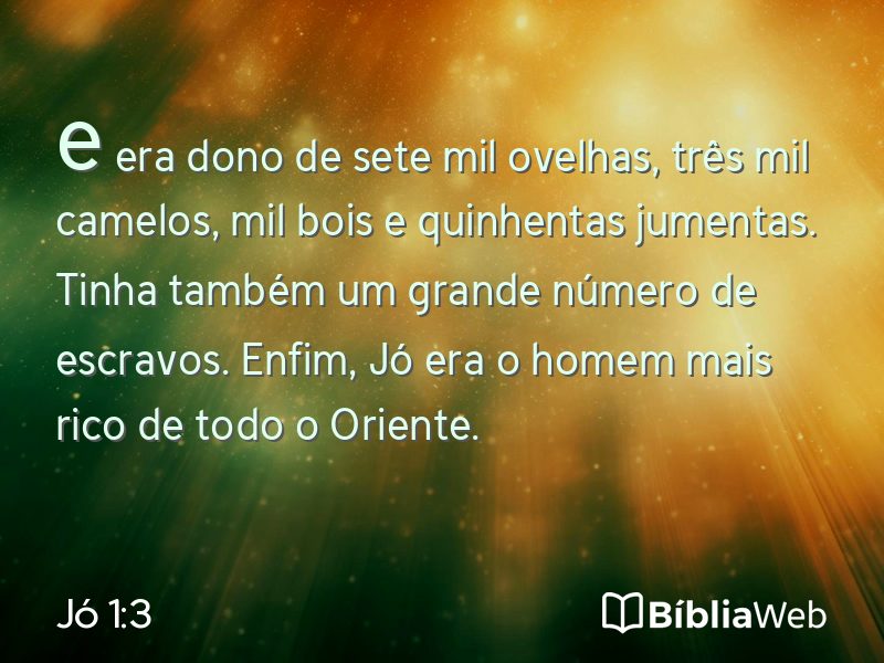 Jó 1:3 em imagem para compartilhar