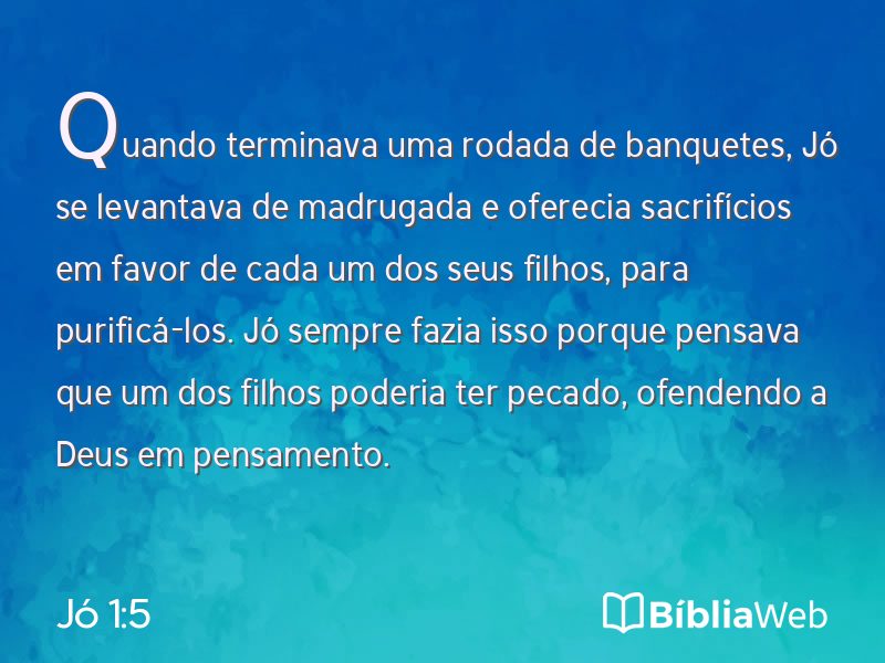 Jó 1:5 em imagem para compartilhar