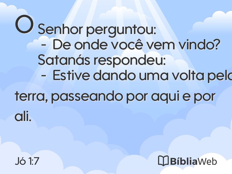Jó 1:7 em imagem para compartilhar