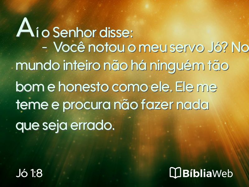 Jó 1:8 em imagem para compartilhar