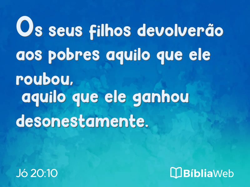 Jó 20:10 em imagem para compartilhar