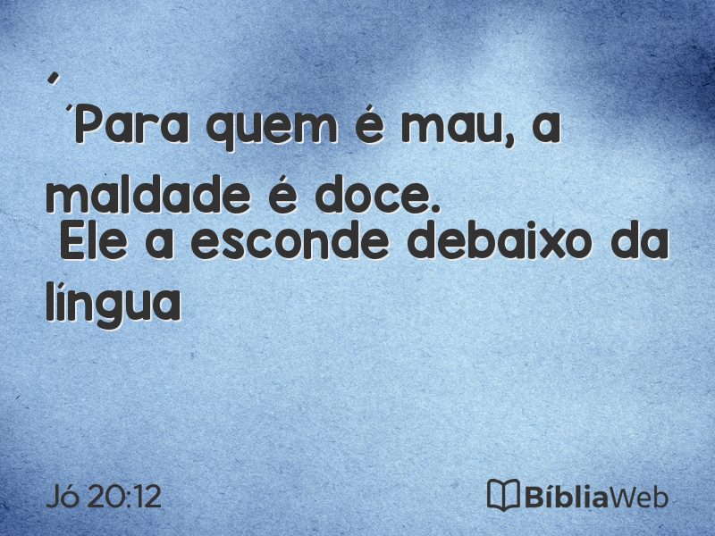 Jó 20:12 em imagem para compartilhar