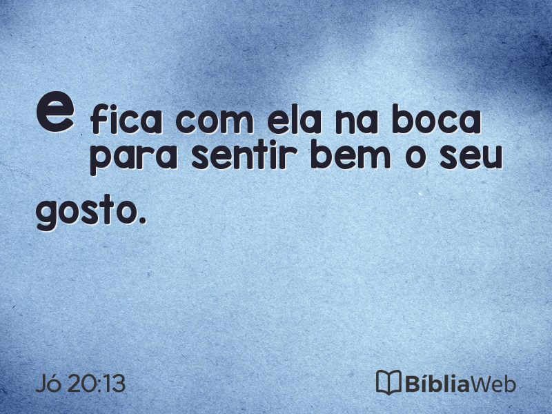 Jó 20:13 em imagem para compartilhar