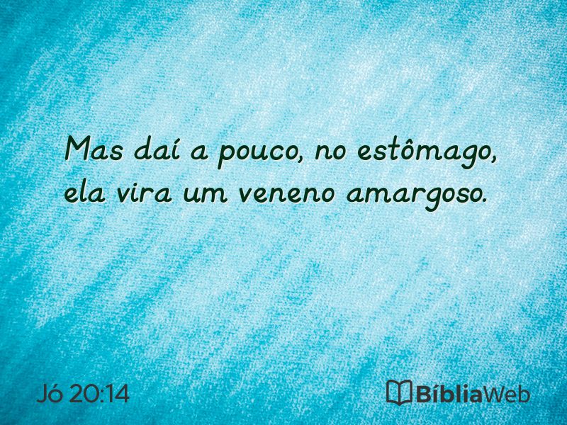 Jó 20:14 em imagem para compartilhar