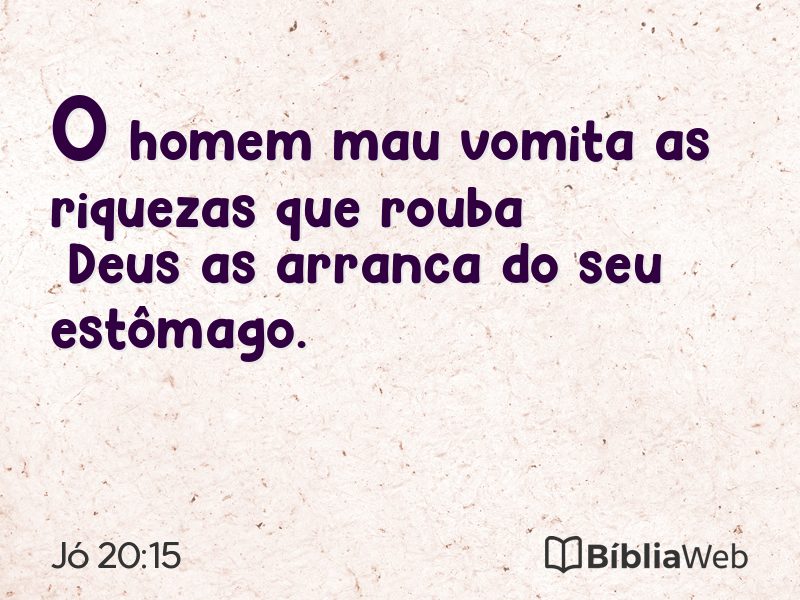Jó 20:15 em imagem para compartilhar
