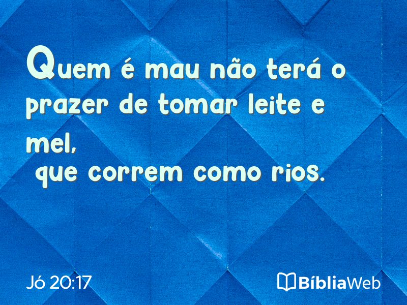 Jó 20:17 em imagem para compartilhar