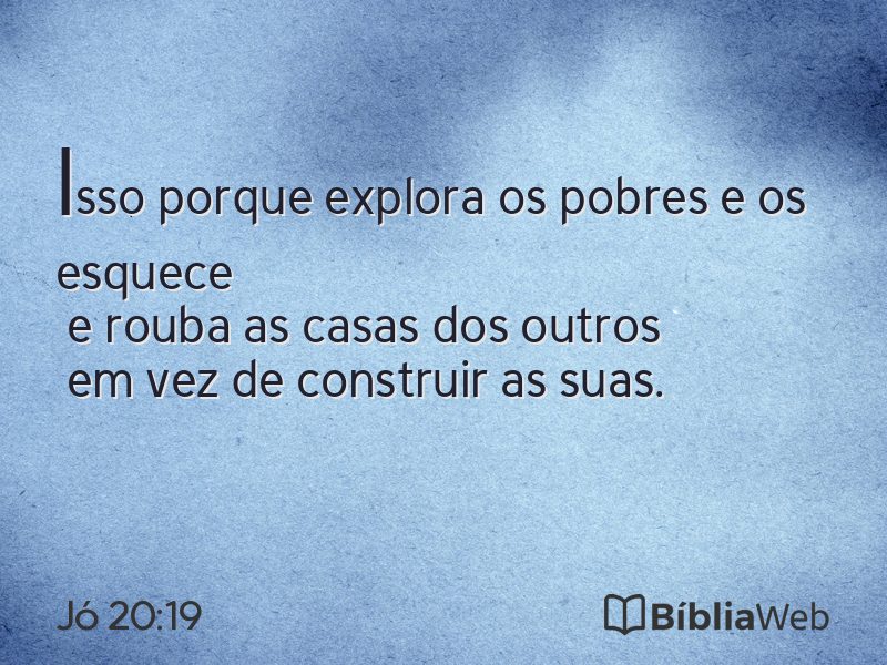 Jó 20:19 em imagem para compartilhar