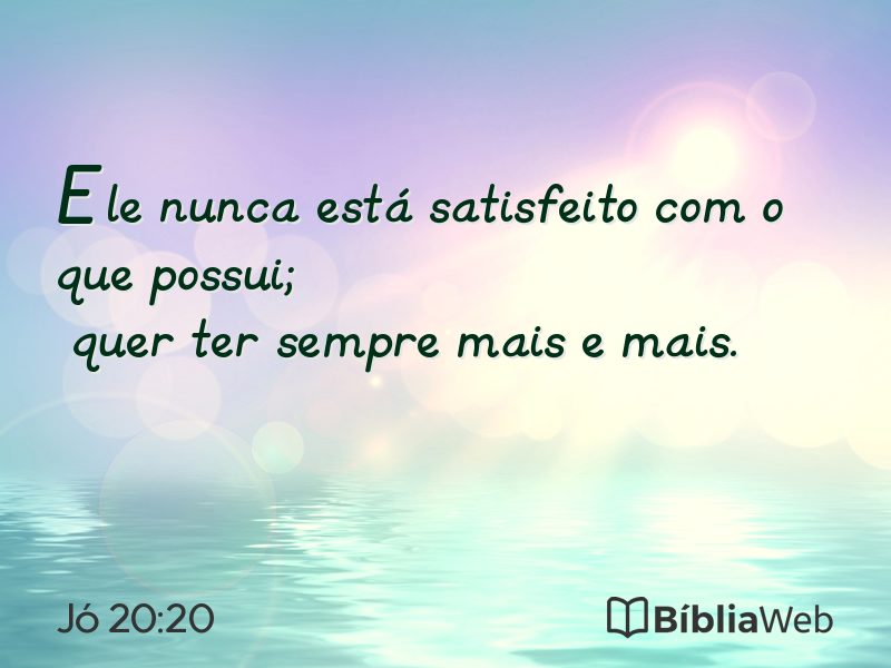 Jó 20:20 em imagem para compartilhar