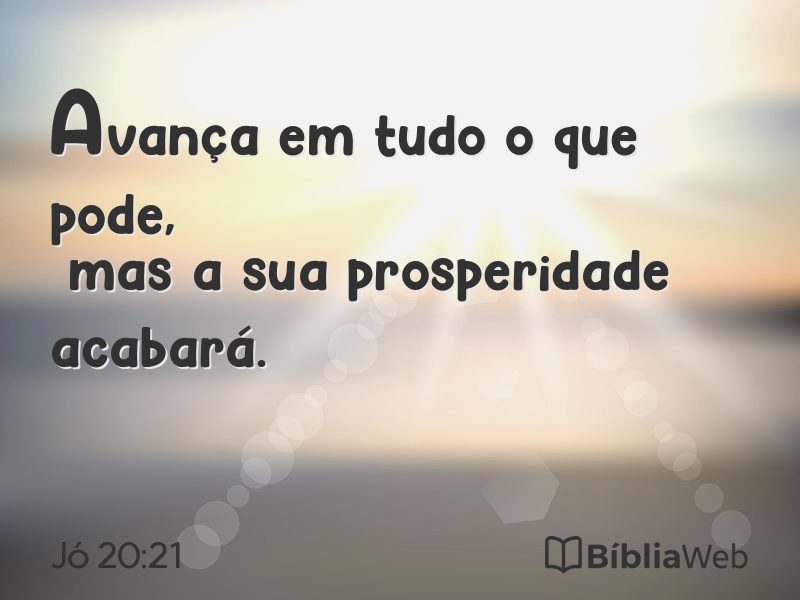 Jó 20:21 em imagem para compartilhar