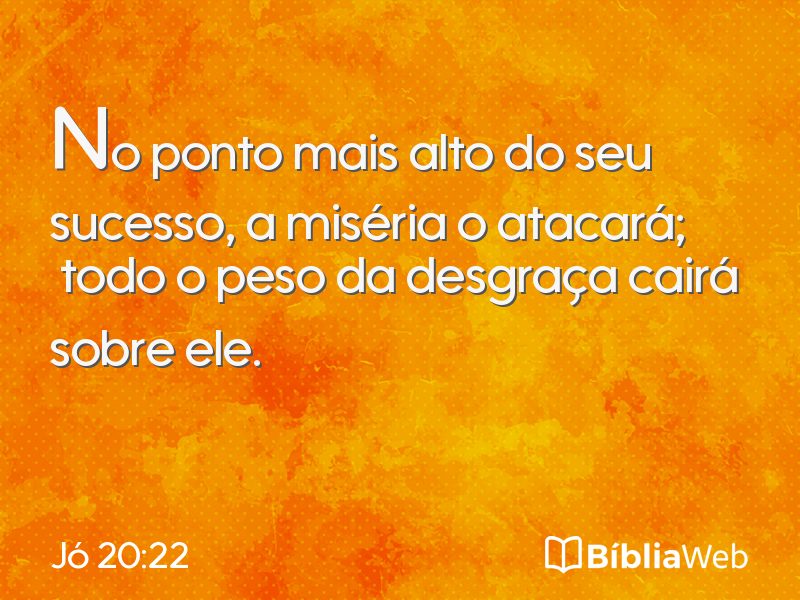 Jó 20:22 em imagem para compartilhar