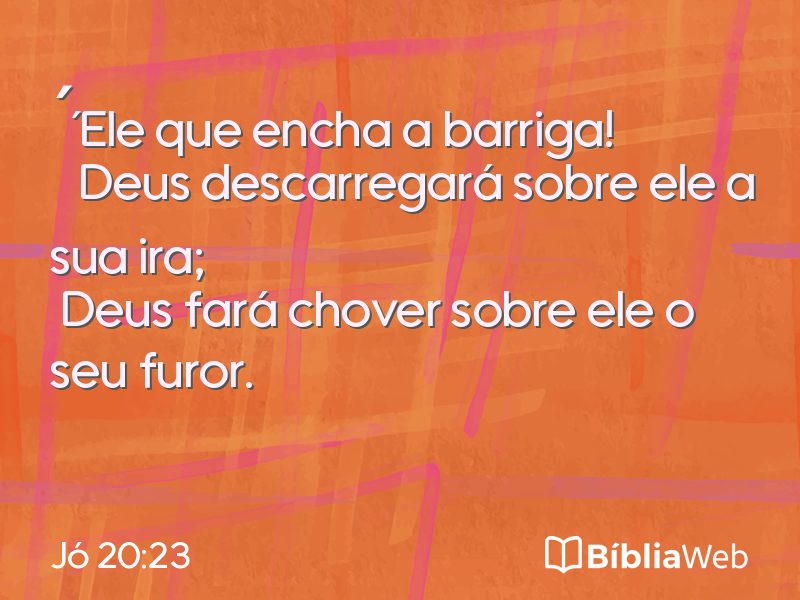 Jó 20:23 em imagem para compartilhar