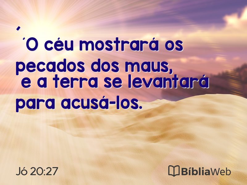 Jó 20:27 em imagem para compartilhar