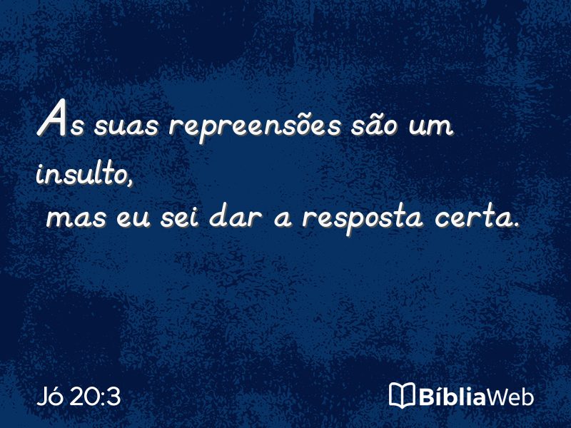 Jó 20:3 em imagem para compartilhar