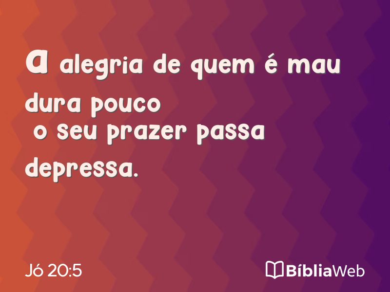 Jó 20:5 em imagem para compartilhar