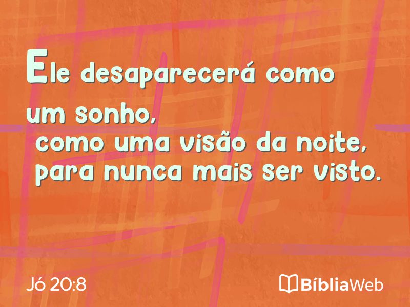 Jó 20:8 em imagem para compartilhar