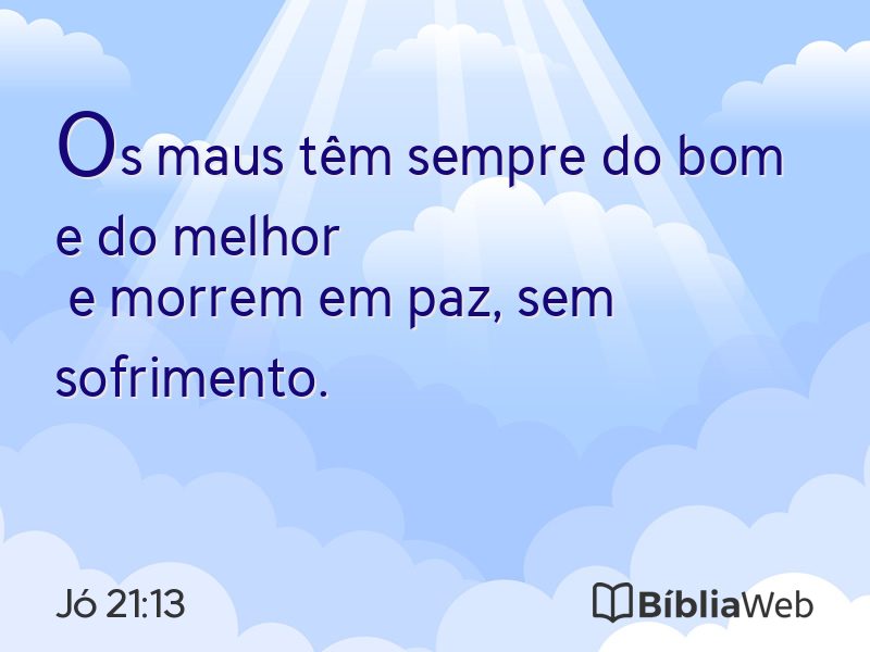 Jó 21:13 em imagem para compartilhar