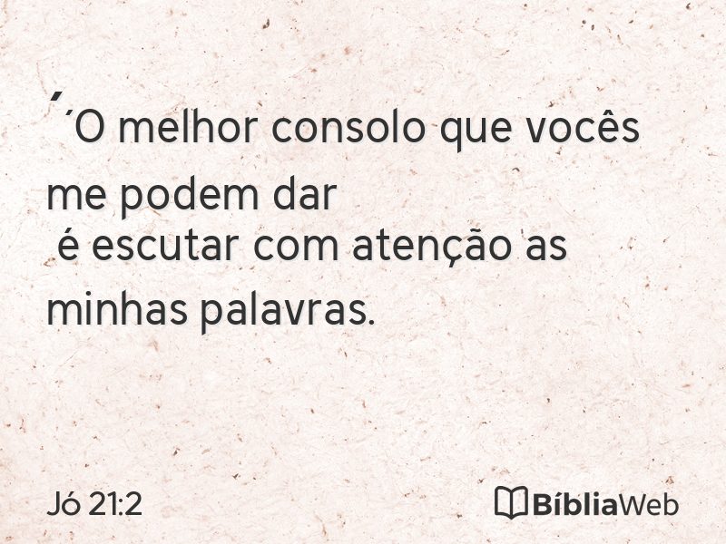 Jó 21:2 em imagem para compartilhar