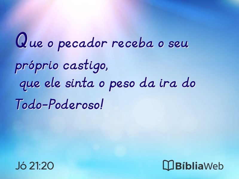 Jó 21:20 em imagem para compartilhar