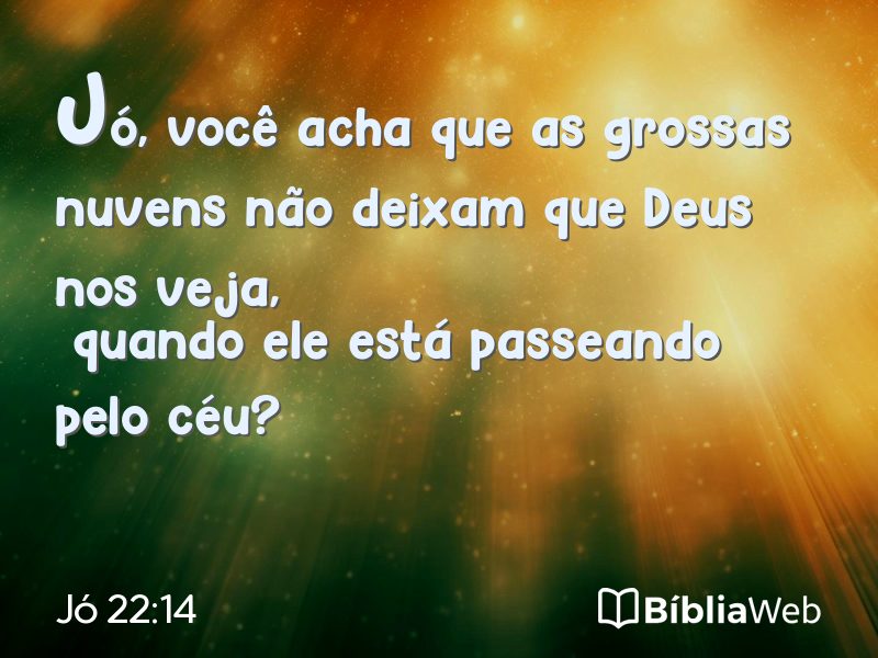 Jó 22:14 em imagem para compartilhar