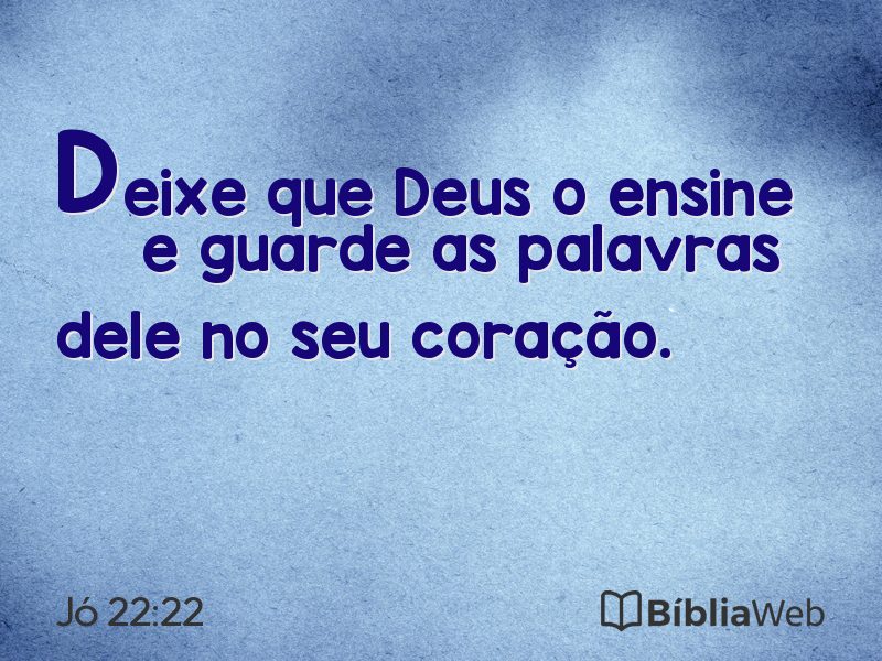 Jó 22:22 em imagem para compartilhar