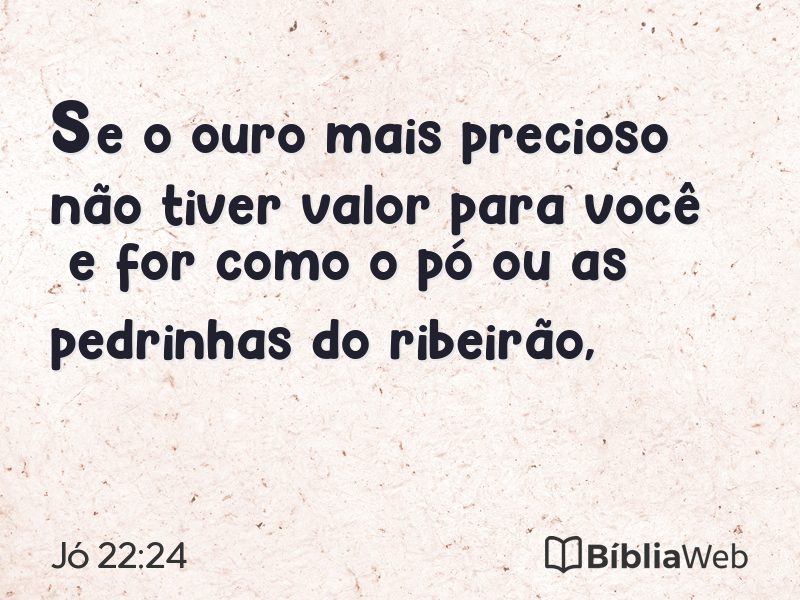Jó 22:24 em imagem para compartilhar