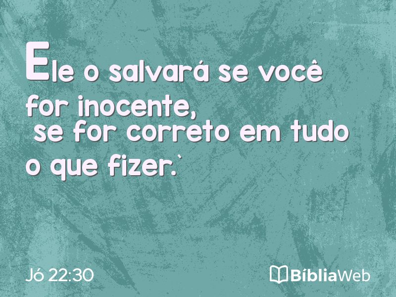 Jó 22:30 em imagem para compartilhar