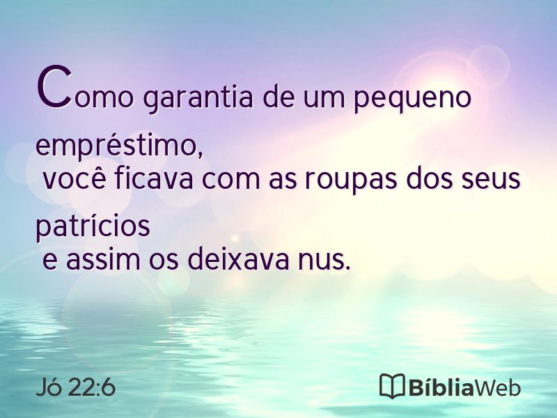 Jó 22:6 em imagem para compartilhar